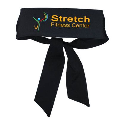Custom Tie Back Headband, Full Color Digital - Black Custom Tie Back Headband, Full Color Digital - Black