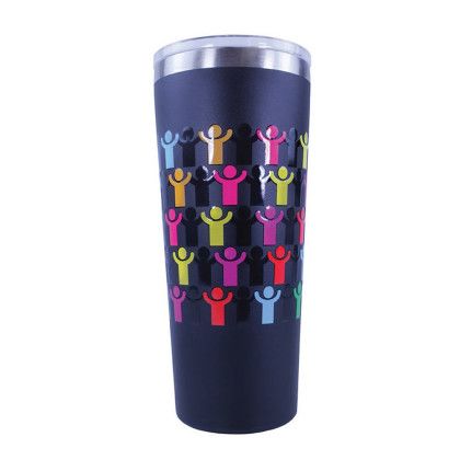 Custom 22 oz. Memphis Tumbler with Slide Lid, FCD with Varnish or Varnish Only - Black
