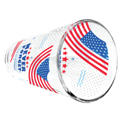 Custom 16 oz. Pint Glass - USA, Mirror Printing - Top View Custom 16 oz. Pint Glass - USA, Mirror Printing - Top View
