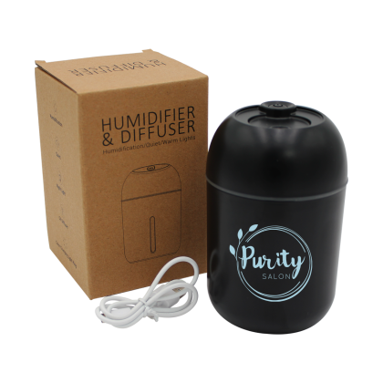 Custom Humidifier with Essential Oil Diffuser - Black with Box and Cable