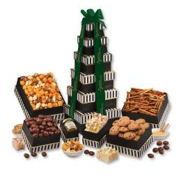  Custom Flavorful Delights Gift Tower - Green Ribbon