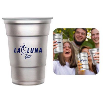 Custom 16oz Metal Cup - Silver