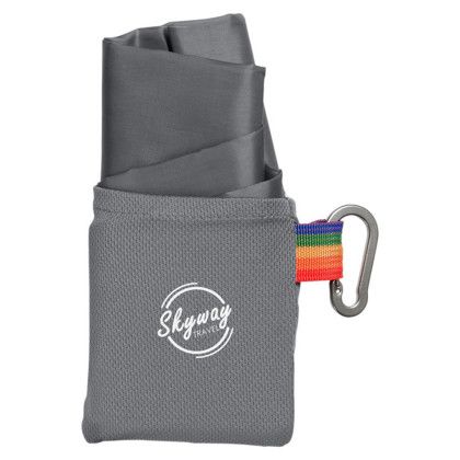 Custom Packable On-The-Go Picnic Mat - Gray/Rainbow
