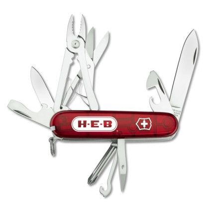 Custom Victorinox Deluxe Tinker Swiss Army Knife - Translucent Ruby