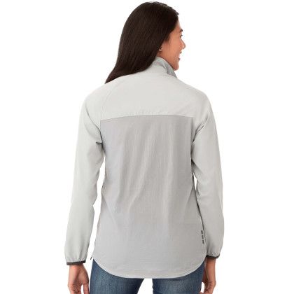 Custom Women's ODARAY 1/2 Zip Jacket  - Light Gray - Rear