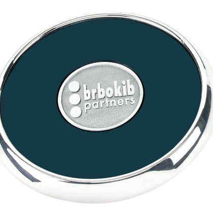 Custom Round Zinc Coaster Weight Coasters - Navy