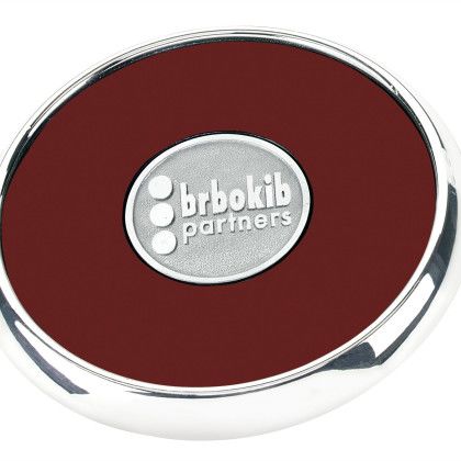 Custom Round Zinc Coaster Weight Coasters - Burgundy