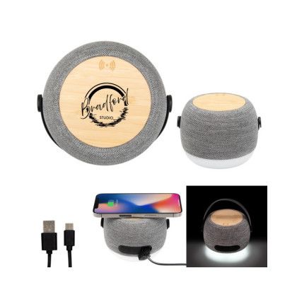 Custom RPET Light Up 15W Charger & Hi-Fi Speaker