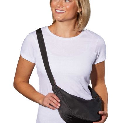 Custom Recycled Curve Crossbody in Use