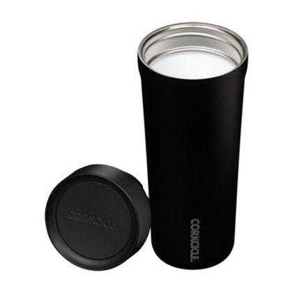 Custom CORKCICLE Commuter Cup - 17 Oz. - Matte Black - Lid Off
