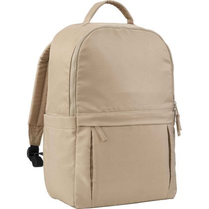 Custom Daybreak Recycled 15" Laptop Backpack - Tan - Side View