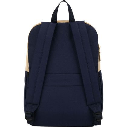 Custom Duo Recycled 15" Laptop Backpack - Navy - Back