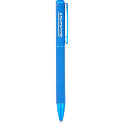 Custom Harper Soft Touch Recycled Aluminum Gel Pen - Blue Custom Harper Soft Touch Recycled Aluminum Gel Pen - Blue