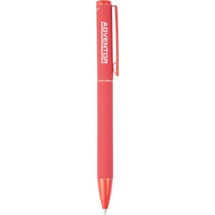 Custom Harper Soft Touch Recycled Aluminum Gel Pen - Red Custom Harper Soft Touch Recycled Aluminum Gel Pen - Red
