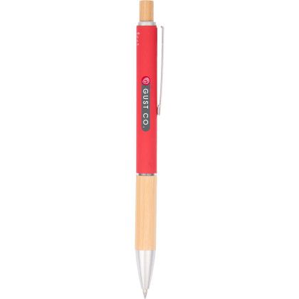 Custom Bamboo and Recycled Aluminum Soft Touch Ballpoint - Red Custom Bamboo and Recycled Aluminum Soft Touch Ballpoint - Red