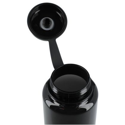 Custom Quest Tritan Renew Sports Bottle 30 oz - Charcoal - Lid Open