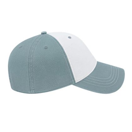 Custom Cap America Relaxed Golf Cap - White/Smoke Blue - Side