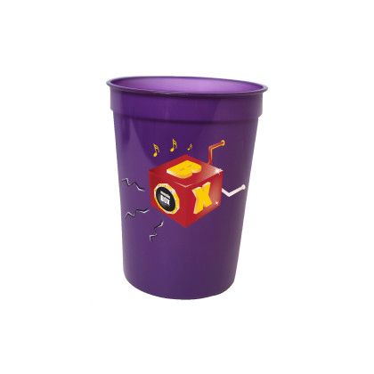Custom 12 oz. Smooth Stadium Cup, Full Color Digital - Purple