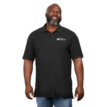 Custom Men's PALO Short Sleeve 100% Cotton Pique Polo - Black