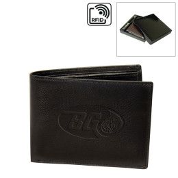 Custom RFID Lamb Skin Bi-Fold Wallet