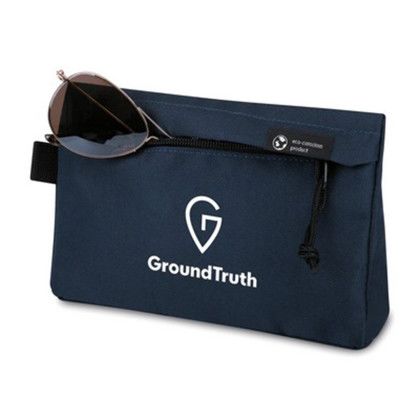 Custom Renew RPET Zippered Pouch - Navy - Side