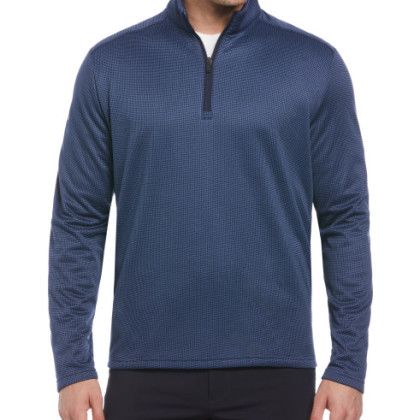 Custom Callaway Houndstooth 1/4 Zip Pullover Jacket - Peacoat Navy
