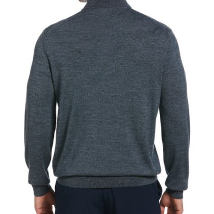 Custom Callaway Men's 1/4 Zip Merino Sweater - Steel Heather - Back