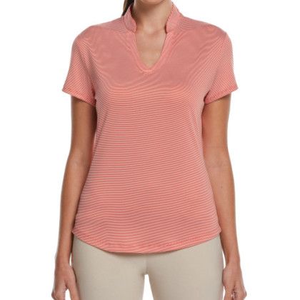 Custom Ladies Fine Line Stripe Polo - Peacoat Navy/White - Cayenne