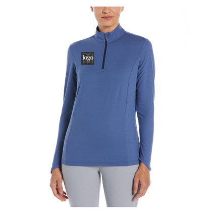 Custom Ladies Lightweight 1/4 Zip Pullover - Coastal Fjord with Logo Embroidery