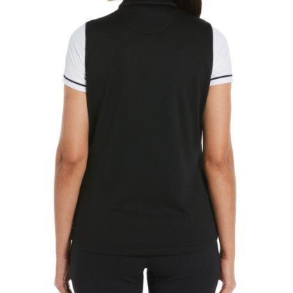 Custom Ladies Quilted Puffer Vest - Black - Back Custom Ladies Quilted Puffer Vest - Black - Back