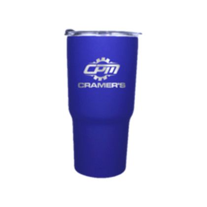 Custom Halcyon 20 oz. Tumbler Stainless Straw/Flip Top Lid, Premium Laser Engraved - Blue