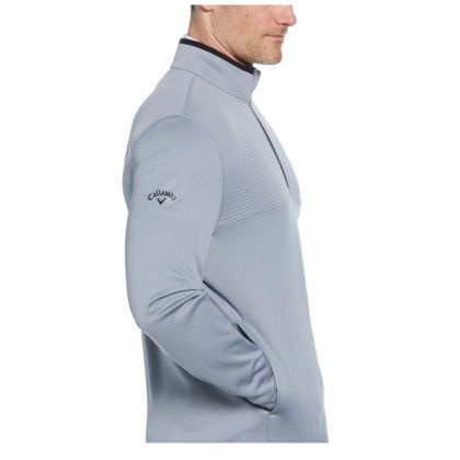 Custom Callaway Men's 1/4 Zip Ottoman Fleece Pullover Shirt - Tradewinds - Side View with Callaway Logo