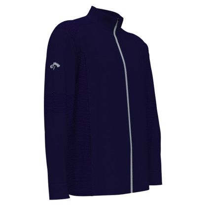 Custom Callaway Men's Full-Zip Ottoman Jacket - Peacoat Navy - Side View with Callaway Logo