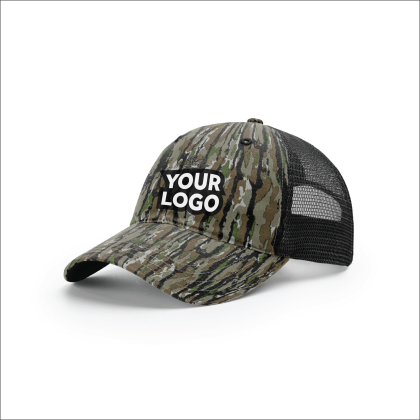 Richardson 111P Camo Washed Trucker Cap Mossy Oak Bottom