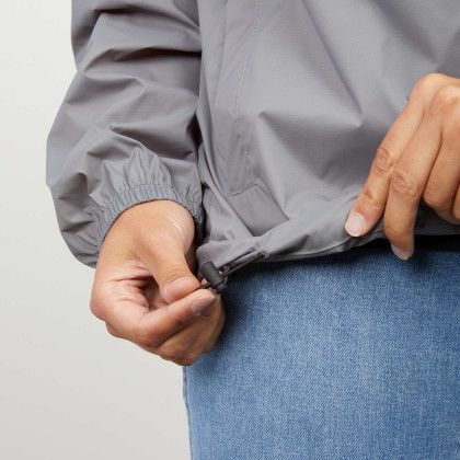 Custom Gender Neutral AVAS Eco Packable Quarter Zip Anorak Pullover - Quarry - Drawcord