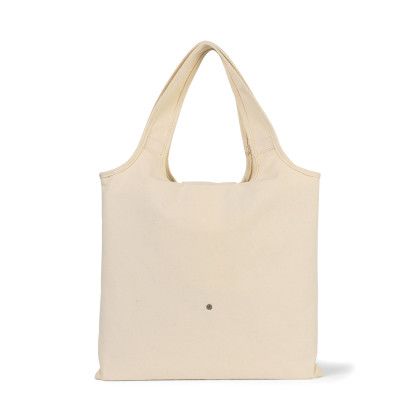 Custom Willow Deluxe Cotton Packable Tote - Natural - Back