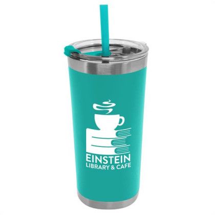 The Wanderer Custom 18 oz. Stainless Steel Insulated Straw Tumbler - Teal The Wanderer Custom 18 oz. Stainless Steel Insulated Straw Tumbler - Teal