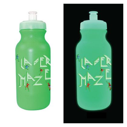 Custom 20 oz. Nite Glow Cycle Bottle, Full Color Digital - Neon Green