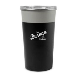 Custom Arlo Colorblock Stainless Steel Tumbler - 20 Oz. - Warm Grey-Black