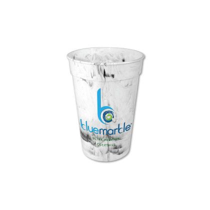 Custom 17 oz. Marble Stadium Cup, Full Color Digital - White