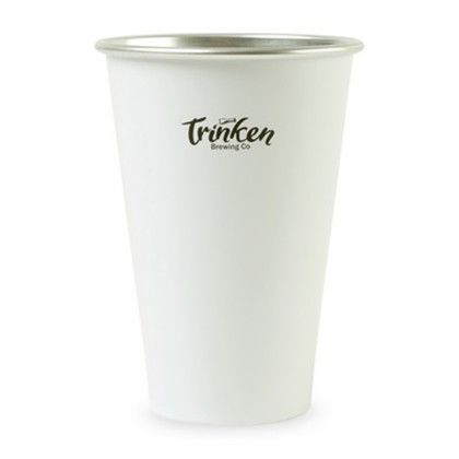 Custom Pre-Game Aluminum Stadium Cup - 18 Oz. - White 