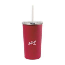 Custom Arlo Classics Stainless Steel Tumbler with Straw - 20 Oz. - Red