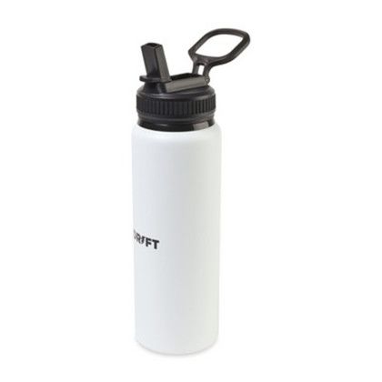 Custom Jett Aluminum Straw Lid Hydration Bottle - 32 Oz. - White