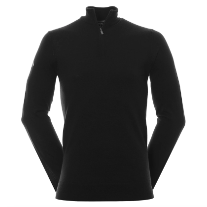 Custom Callaway Men's 1/4 Zip Merino Sweater - Black Ink