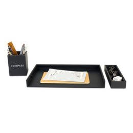 Custom Easton 3 Piece Desktop Organizer Set - Black