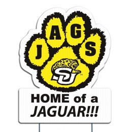 Paw Print Yard Sign With Custom School Logo