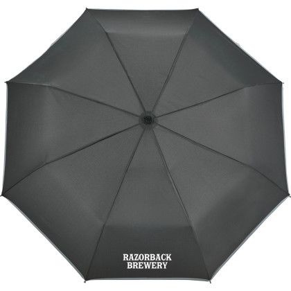 Custom 48" RPET Umbrella w/ Reflective Trim - Black