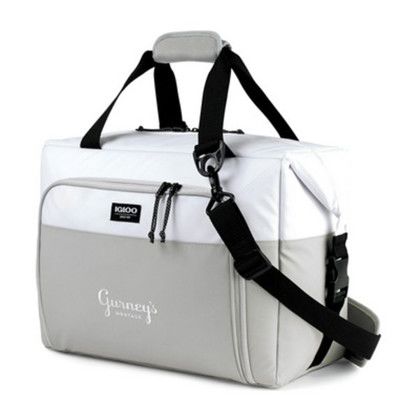 Custom Igloo Seadrift Snap Down Cooler - White-Grey - side view