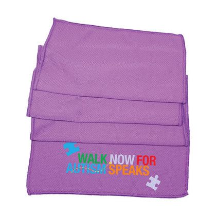 Purple Cooling Towel with Full Color Imprint