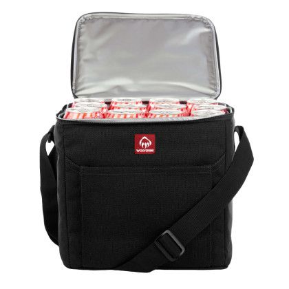 Custom Wolverine 24 Can Lunch Cooler - Black - Open